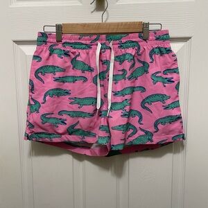 Chubbies Men's Pink Swim Trunks With Alligator Print Size Medium 2.5”
